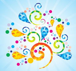 abstratact drops in colorful theme