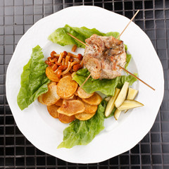 meat with with mushrooms and potatoes