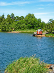 Obraz premium Red cabin in Sweden