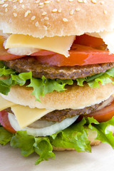 Close up hamburger