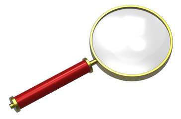 Magnifier isolated on white.