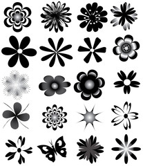 black flowers