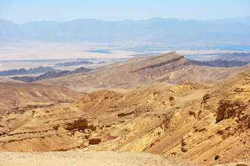 Fototapeta na wymiar Mountains in the south of Israel, down to the Red Sea