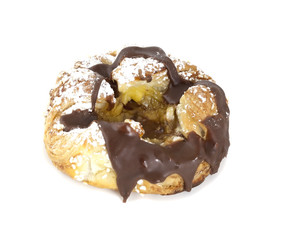 Danish pastry isolated on white background.