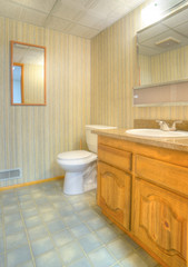 Fototapeta na wymiar Contemporary bathroom with large vanity