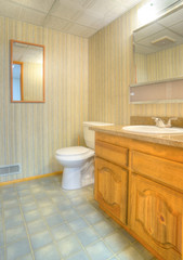 Contemporary bathroom with large vanity