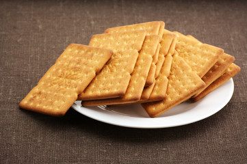 Crackers in plate