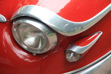 Headlight detail of a vintage French car