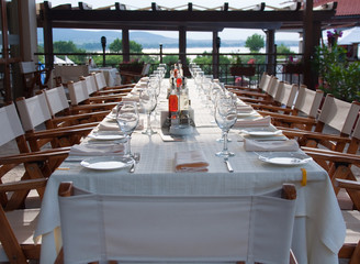 Long party table outdoor