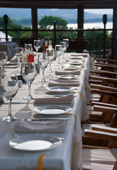 Long party table outdoor