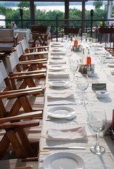 Long party table outdoor