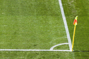 Fototapeta premium Eckmarkierung, Eckfahne, Fußballplatz