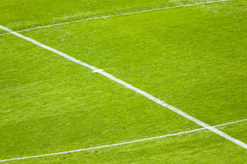 Obraz premium Mittelkreis, Anstoßpunkt, Fußballfeld, Rasenplatz