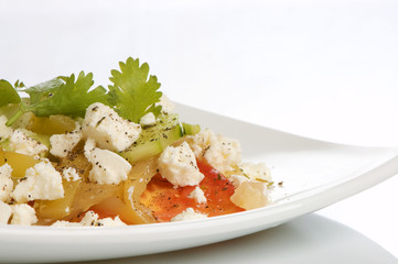 Salad with vegetables and cheese