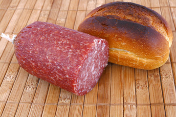 roll bread and salami