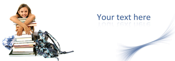 enfant rentrée des classes - panneau text