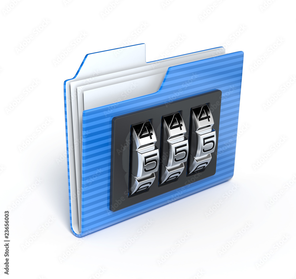 Aufkleber folder with code - 3d render