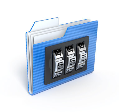 Folder with code - 3d render