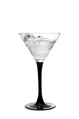 Martini with olives on a white background