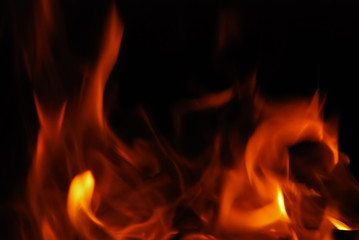 Fototapeta premium Close-up of fire on a black