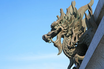 Dragon been Design On The Roof Of A Temple .