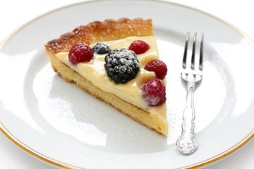 Fresh Fruit Tart on white background