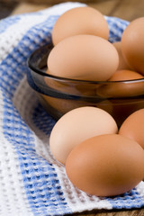 brown eggs in a bowl