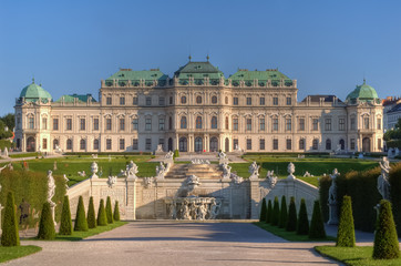 Schloss und Park Belvedere Wien Österreich - obrazy, fototapety, plakaty