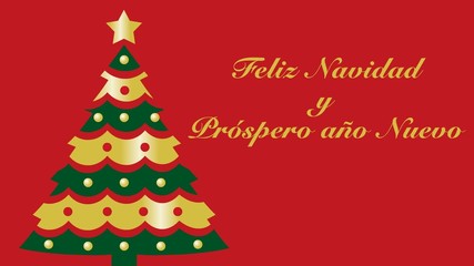 árbol de navidad felicitación español