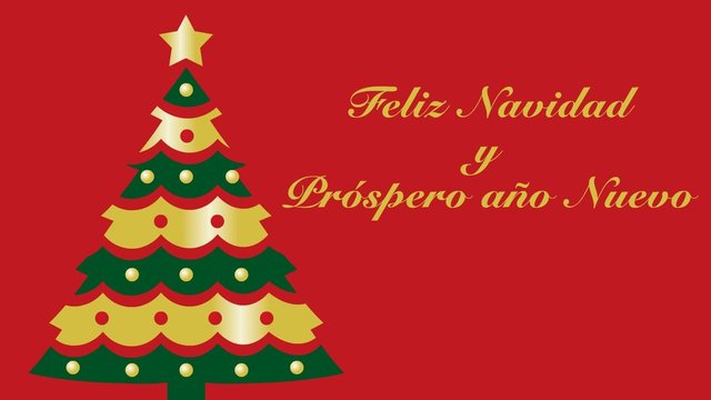 &aacute;rbol de navidad felicitaci&oacute;n espa&ntilde;ol