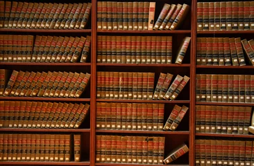 Deurstickers Thema Bibliotheek met wetboeken