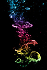 water splash with air bubbles