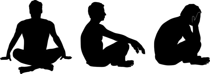 man meditating vector silhouette