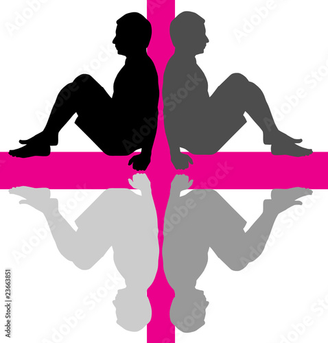 "man sitting vector silhouette" Stock image and royalty-free vector