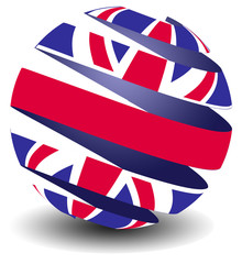 UK flag with peeling effect