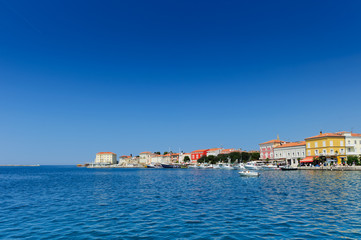 Fototapeta na wymiar Adriatic town Porec. Croatian coast, popular tourist destination