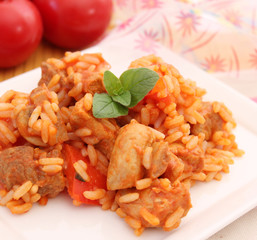 Gulasch mit Reis