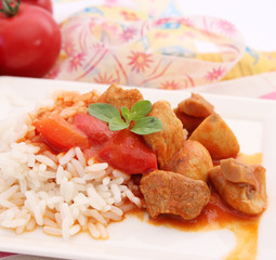 Gulasch mit Reis