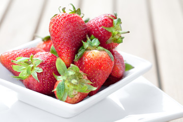 Bowlful of fresh ripened strawberries