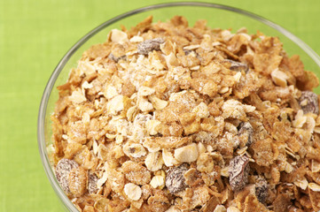 Muesli in bowl close-up