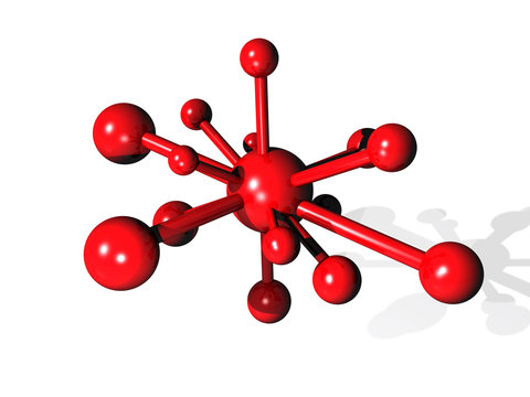 Molécule rouge 3D