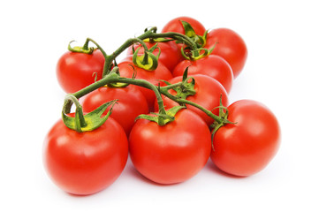 Red tomatoes isolated on the white background