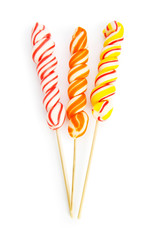 Colourful lollipop isolated on the white background