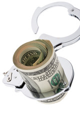 Dollar Geldscheine mit Handschellen