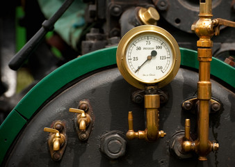 vintage steam engine pressure gauge
