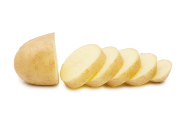 Fresh potato isolated on white background