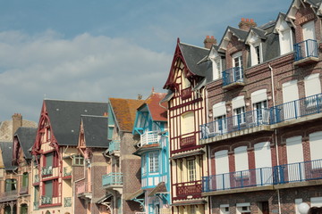 Fototapeta premium Maisons traditionnelle,Mers-les-bains,Picardie