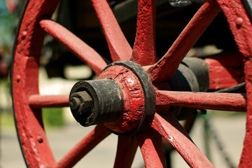 Old carriage wheel