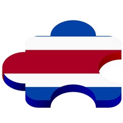 vector pazl with national symbolics of Costa Rica