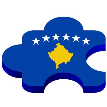vector pazl with national symbolics of Kosovo